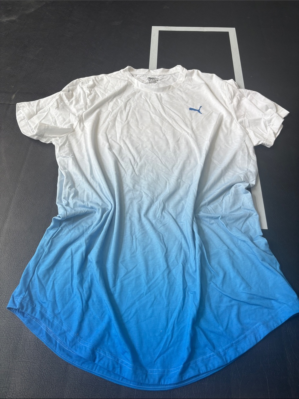 PUMA Men’s White to Blue Ombre Crew Neck T-Shirt